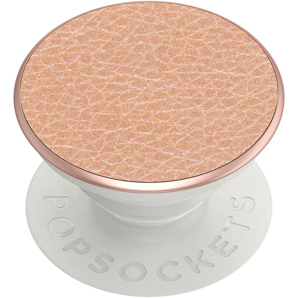 Pebbled Vegan Leather Rose Gold Avtagbart Grip med stativfunksjon Premium