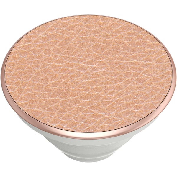 Pebbled Vegan Leather Rose Gold Avtagbart Grip med stativfunksjon Premium