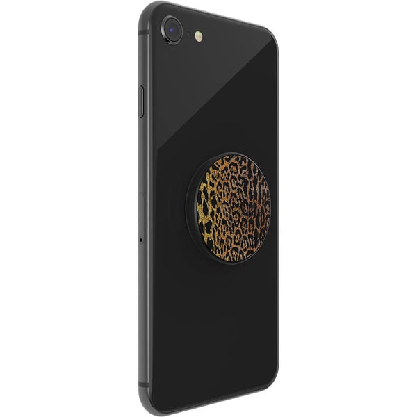 Embossed Metal Leopard Irrotettava Grip Telinetoiminnolla LUXE