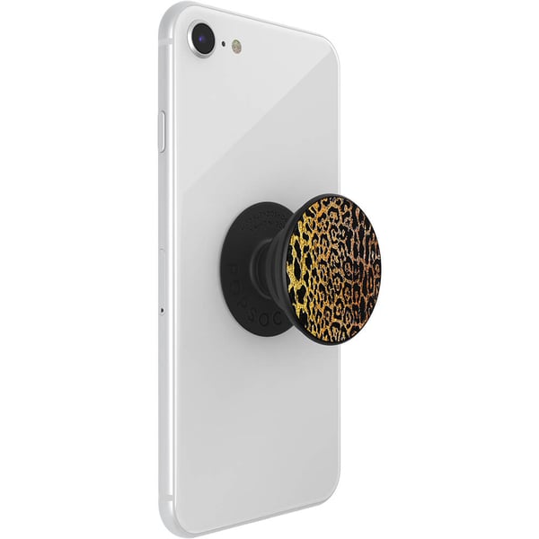 Embossed Metal Leopard Irrotettava Grip Telinetoiminnolla LUXE