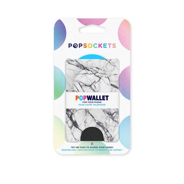 Wallet Dove White Marble Avtagbar Lommebok PopWallet+