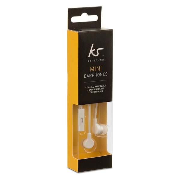 KITSOUND Hovedtelefoner Mini Hvide In-Ear Mikrofon