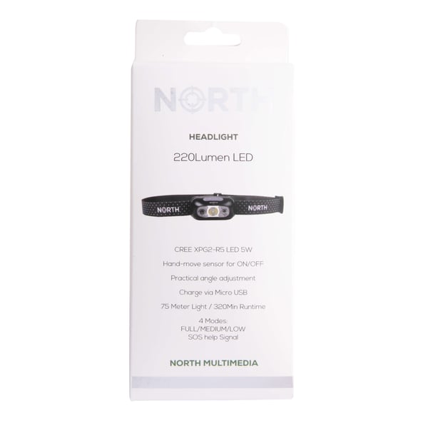 Hodelykten Cree-Led (Xpg2) Sensorstyring Svart Ca 75m