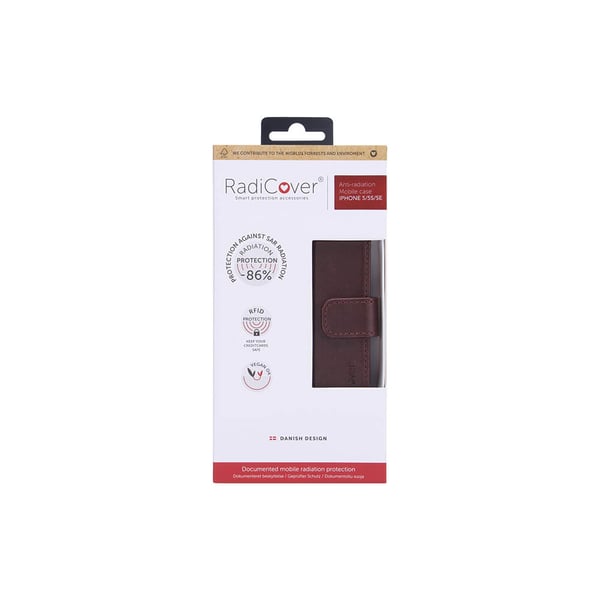 Flipcov Anti Radiation RFID 3 card iPhone 5/5S/SE Brown PU