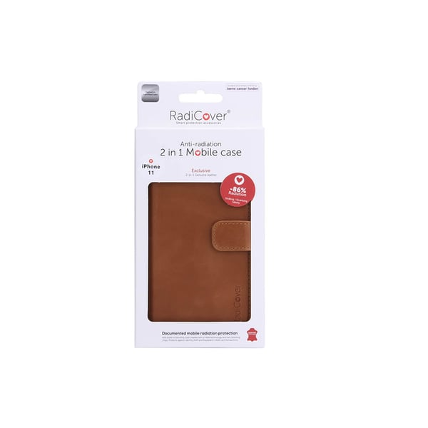 2in1 Anti Radiation RFID 3 card iPhone 11 Brown Leather