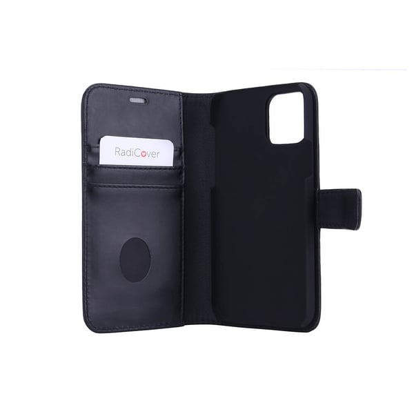Lommebokveske iPhone 12 / 12 Pro Strålingsbeskyttelse 2in1 RFID Svart