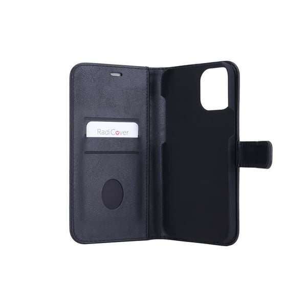 Lompakko iPhone 12 Pro Max Säteilysuojattu Flipcover RFID Musta