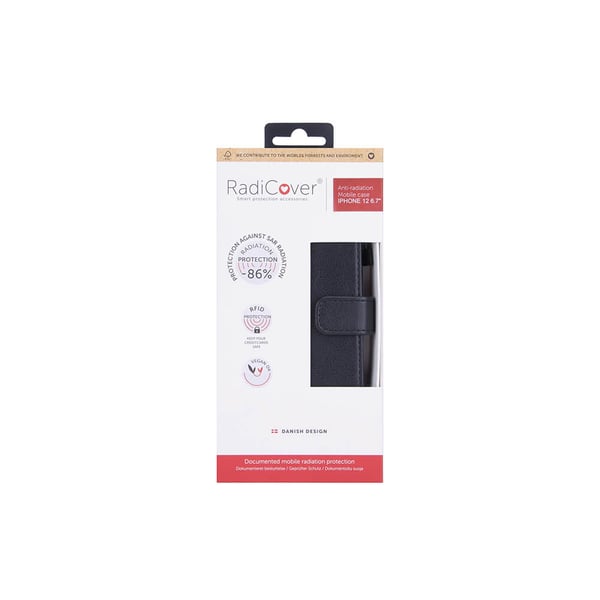 Lompakko iPhone 12 Pro Max Säteilysuojattu Flipcover RFID Musta