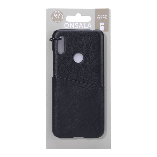 Huawei Y6 -puhelinkotelo, musta korttipaikka