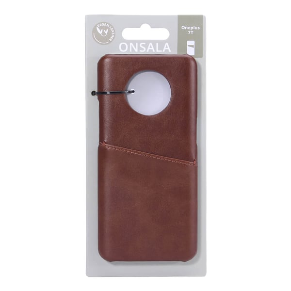 Mobilcover med Kortrum Oneplus 7T Brun