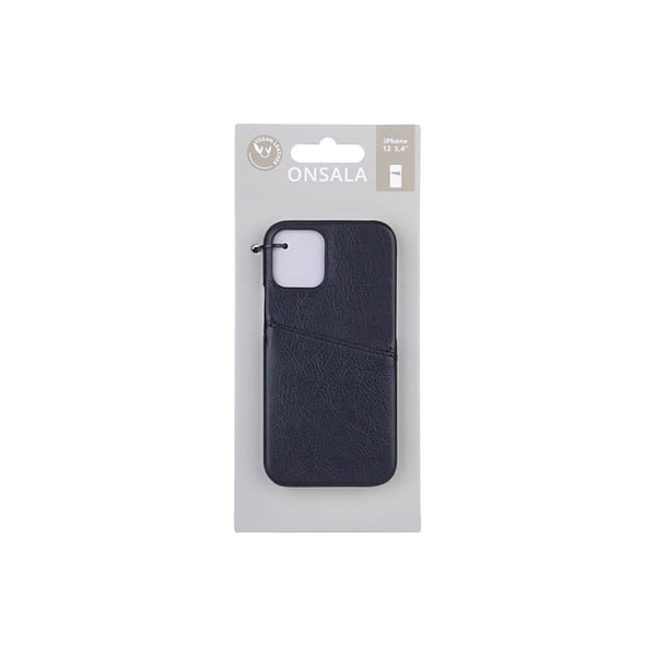 Mobildeksel Svart med Kortlomme iPhone 12  Mini