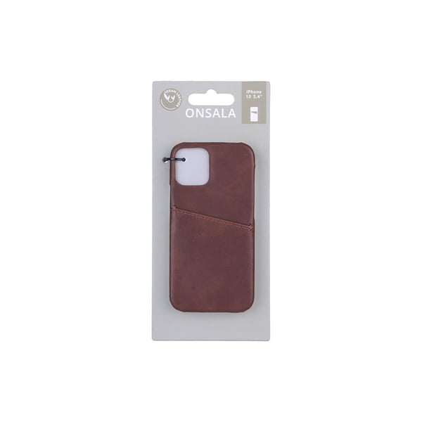 Mobilcover med Kortrum iPhone 12 Mini Brun