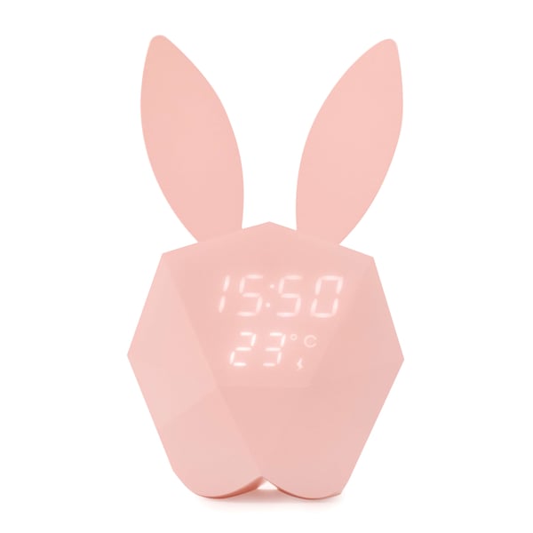 Vækkeur med Natlys Rabbit Rosa
