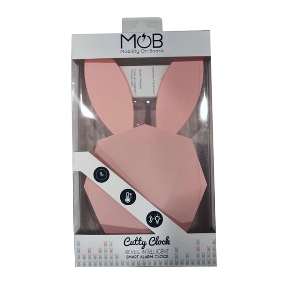 Vækkeur med Natlys Rabbit Rosa