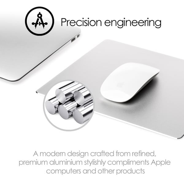 Musematte Premium Aluminium Rektangulær Sølv