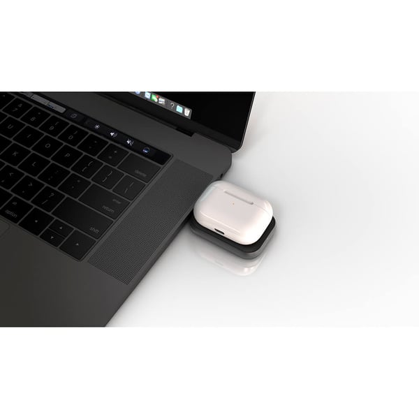 Single Airpods Watch Lader Qi USB-C Aluminium Sort