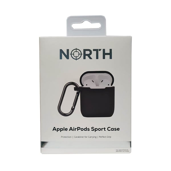 Airpods Beskyttelsesveske Silikon Karabinkrok Mørk grå