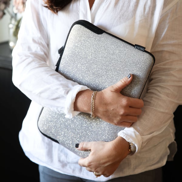 Laptopfodral 13/14" Glitter Silver