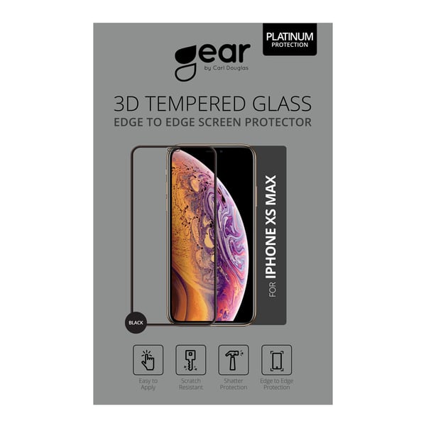 Herdet Glass 3D Gum Full Cover Svart iPhoneXs Max/11 Pro Max inkl. monteringsramme