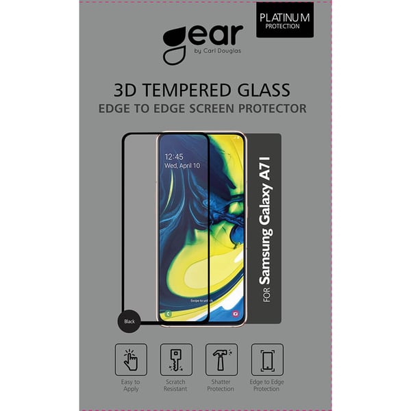 Skjermbeskyttelse 3D Platinum Buet Glass Svart Ramme - Samsung A71 / A81 / Note 10 Lite