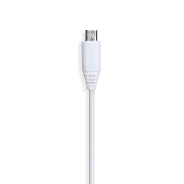 Rund ladekabel MicroUSB til USB-A 0,3m Hvit