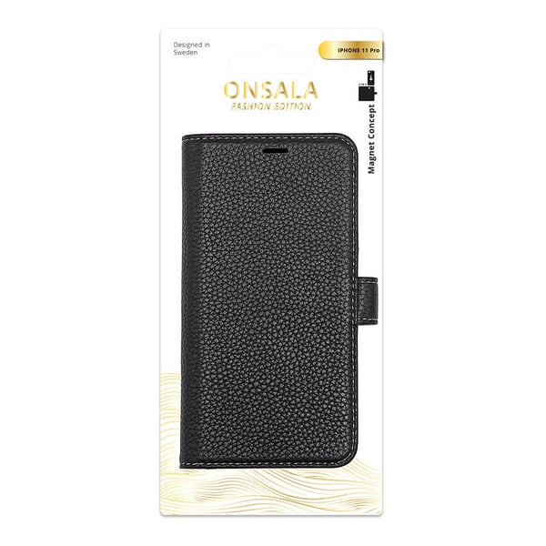 COLLECTION Lommebokveske Skinn Svart iPhone 11 Pro
