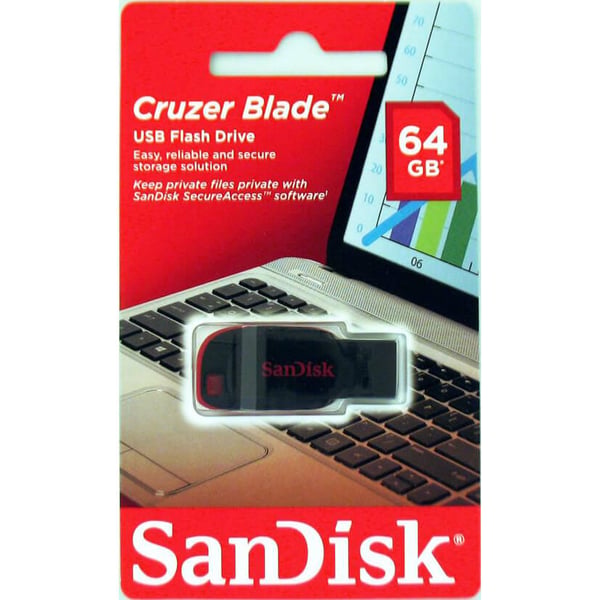 SANDISK USB-minne 2.0 Blade 64GB Svart