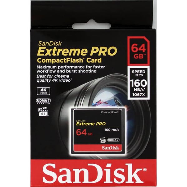 SANDISK minnekort CF Extreme Pro 64 GB 160 MB/s UDMA7