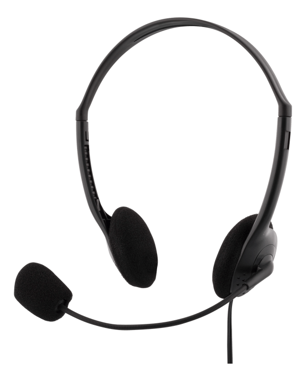 Stereo Headset, 30 mm element, 1x 3.5 mm (4-pole), black