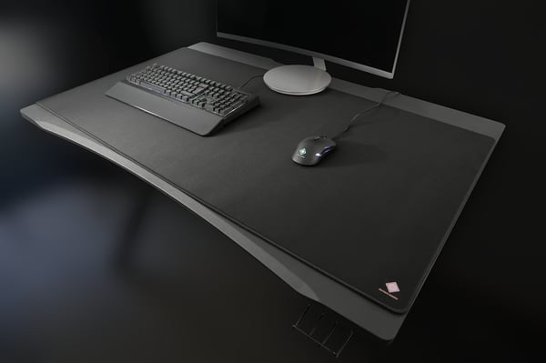 DMP440 XXL DESKMAT, 1200x600x4mm, stitched edges, black