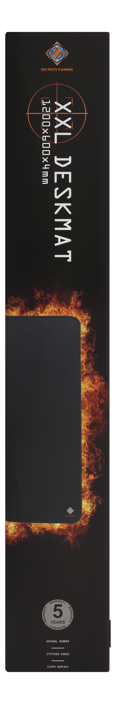 DMP440 XXL DESKMAT, 1200x600x4mm, stitched edges, black