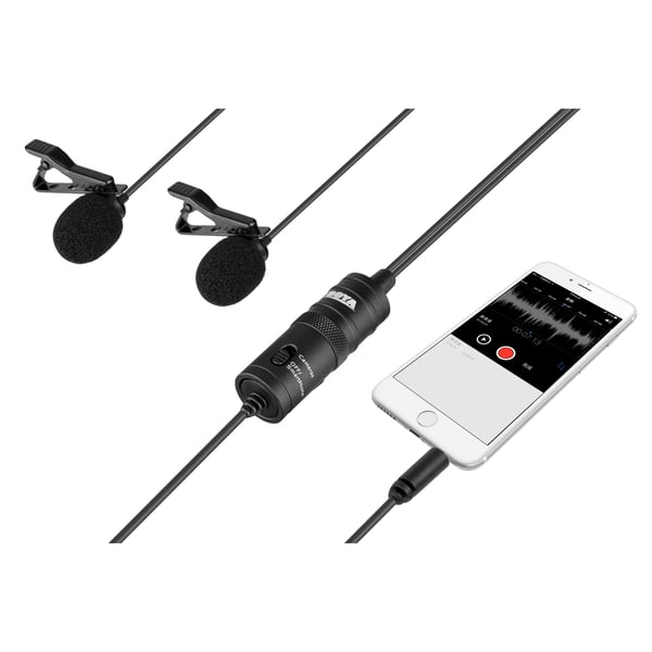 Mikrofon BY-M1DM Lavalier Dual 3,5mm 4m