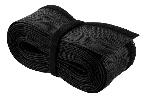 Nylon cable wrap, hook and loop fastener, 5m, black