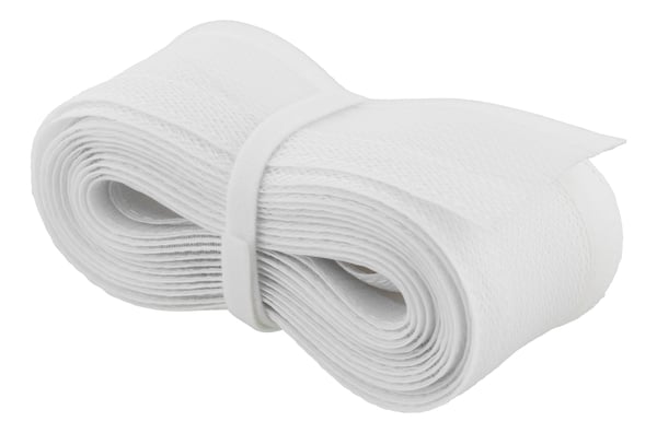 Nylon cable wrap, hook and loop fastener, 5m, white