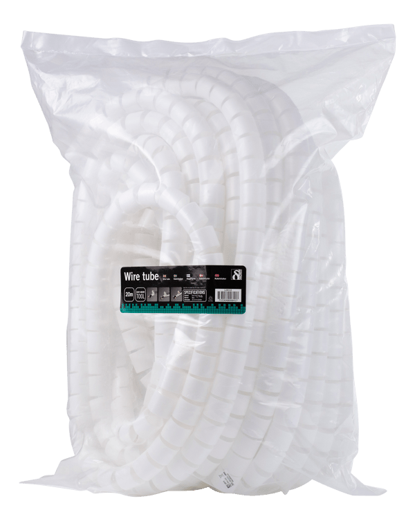 Nylon wire tube, 25mm diameter tool included, 20m, white