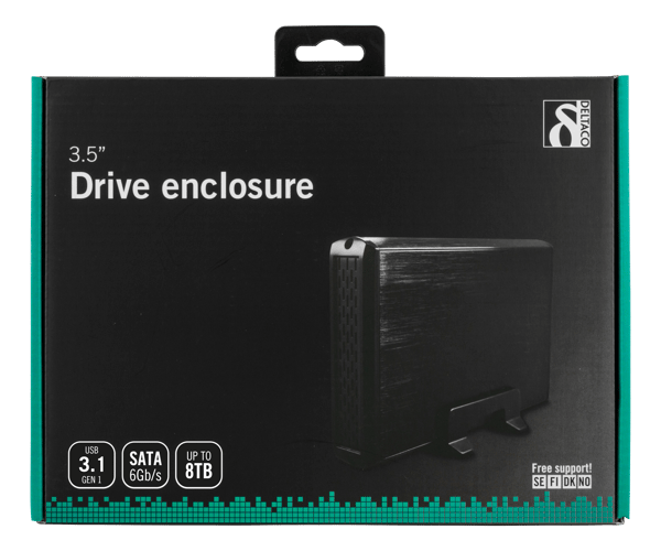 External cabinet for 1x 3.5" SATA hard drive, SATA 6Gb/s