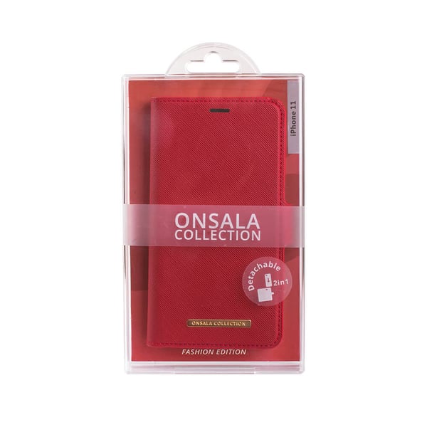 Lommebokveske iPhone 12  Mini Saffiano Red