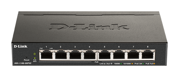 8-Port PoE Gigabit Smart Managed Switch, Fanless Design