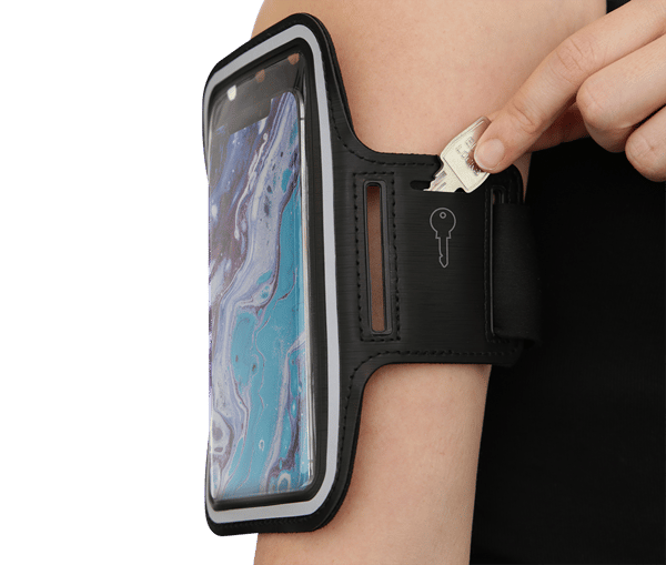 Sport armband reflective fits up to most 6.5" screens black