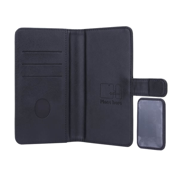 Strålingsbeskyttende Wallet PU Universal Large 6,7" 2in1 RFID Sort