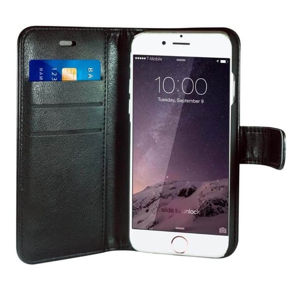 Strålingsbeskyttelse Mobiletui PU iPhone 6/7/8/SE Flipcover Svart