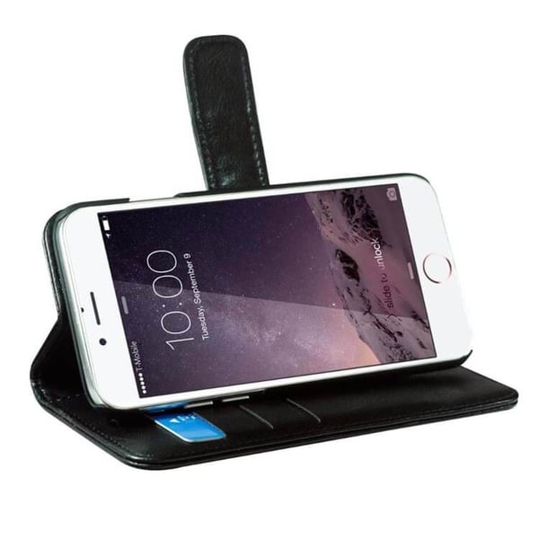 Strålingsbeskyttelse Mobiletui PU iPhone 6/7/8/SE Flipcover Svart