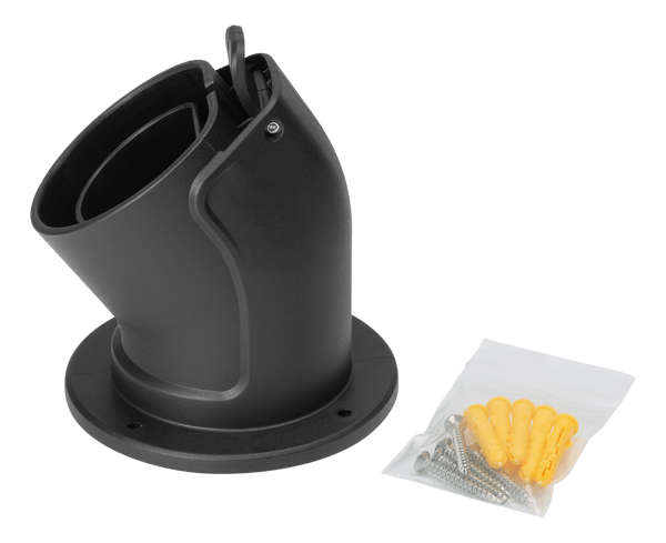 e-Charge, holder til type 2 stik, vinklet