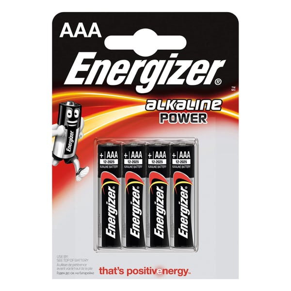 ENERGIZER Batteri AAA / LR03 Alkaline Power 4-pakning