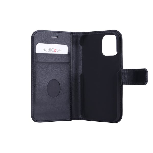 Lompakko iPhone 12 Mini Säteilysuojattu Flipcover RFID Musta