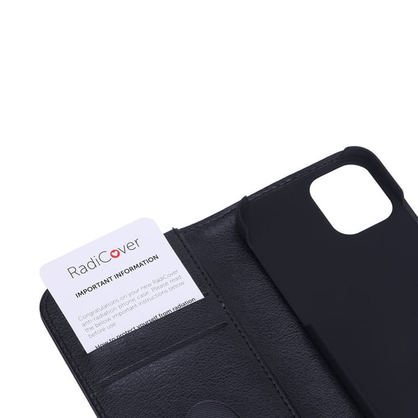 Lompakko iPhone 12 Mini Säteilysuojattu Flipcover RFID Musta