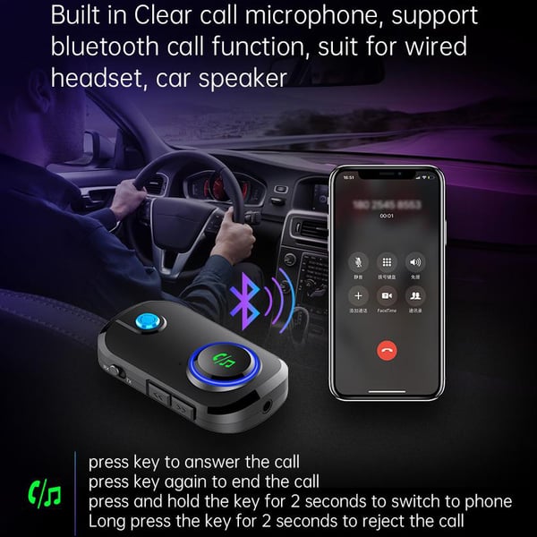 Bluetooth trådløs sender / modtager håndfri AUX