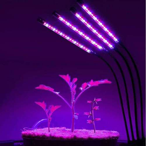 Plantelampe / plantebelysning med 4 fleksible LED-lysrør 1-pack