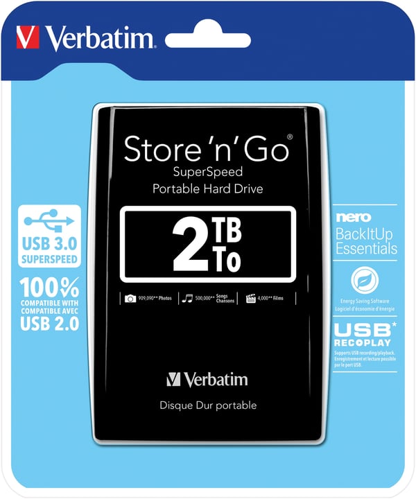 Store n'Go, external hard drive, 2TB, 2.5", USB 3.0, black