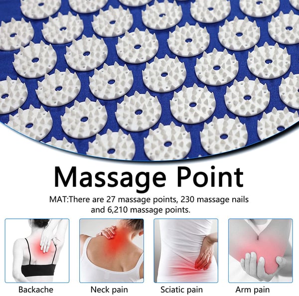 Neglemåtte med pude til massage og afslapning Blå